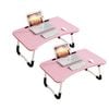 SOGA 2X Pink Adjustable Foldable Bed Sofa Table