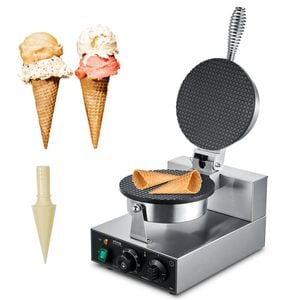VEVOR Electric Ice Cream Cone Maker 1230W Non-Stick Stainless Steel Egg Roll Mold for Restaurant
