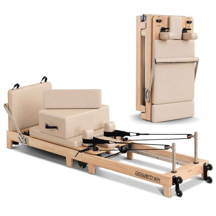 Powertrain Selina Pilates Reformer Machine Wooden Folding Multifunctional Home Gym