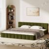 Oikiture Bed Frame King Green Boucle
