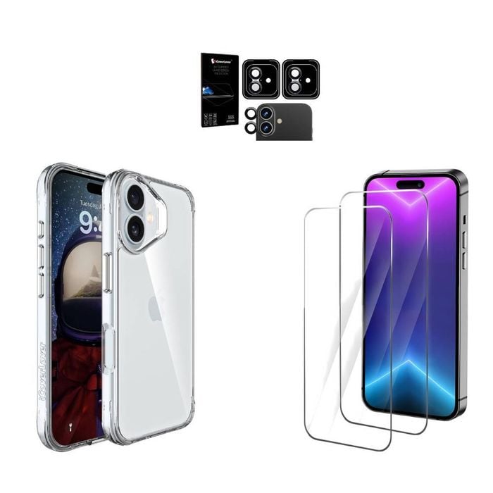 Icoverlover For Iphone 17 Case + 2x Screen + 2x Camera Lens Protectors