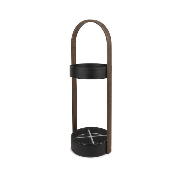 Umbra Bellwood Umbrella Stand Black & Walnut 22x24x68cm