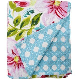 LVD Cotton Reversible 200x230cm Bedspread Cover Home Bedding King - Garden
