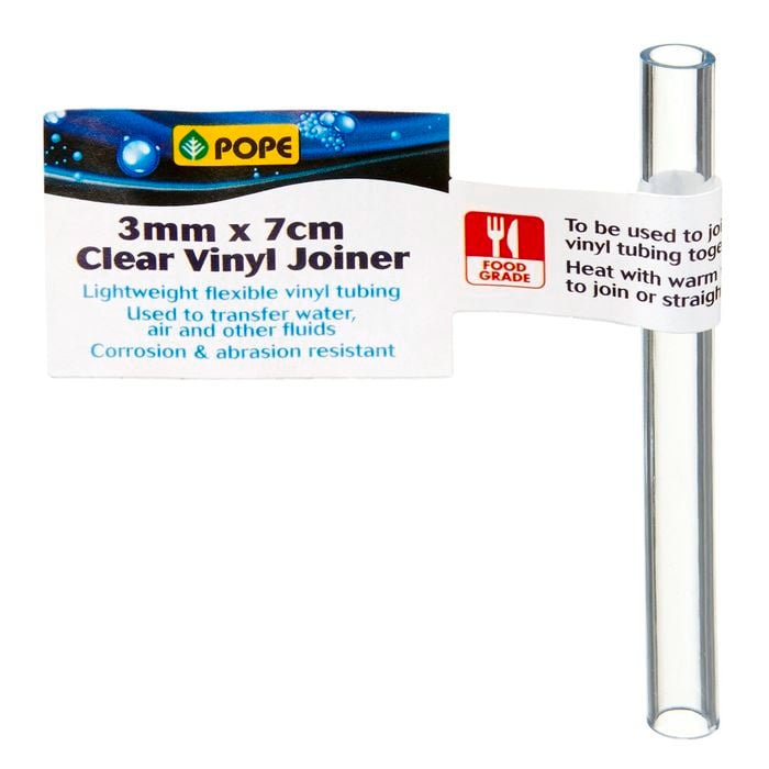 Pope 3mm x 7cm Clear Vinyl Tubing Joiner