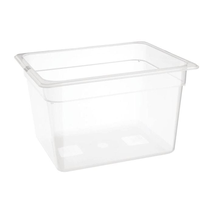 Nisbets Essentials Gastronorm Pan Polypropylene 1/2 Gn 200mm 11.7ltr Commercial Food Storage Container