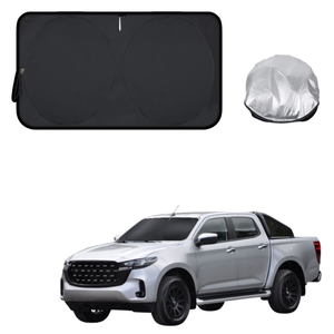 Front Windscreen Sun Shade for Mazda BT-50 2025 - Current - Standard 150 x 85 cm - Black