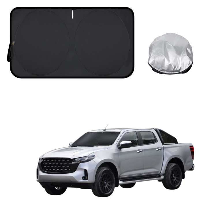 Front Windscreen Sun Shade for Mazda BT-50 2025 - Current - Standard 150 x 85 cm - Black