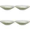 4x LVD Glass Dish Serve Plate Decorative Home/Dining Tableware 19.5cm Moss/Gold