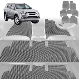 6D Diamond Car Floor Mats for Isuzu MU-X 2013-2020-Ultimate Set-Grey-Outback GT