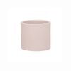 18 x 16cm Cream Cylinder Linear Ceramic Pot