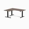Desky L-Shape Melamine Sit Stand Desk Matte Black Frame 160x140cm Left Return