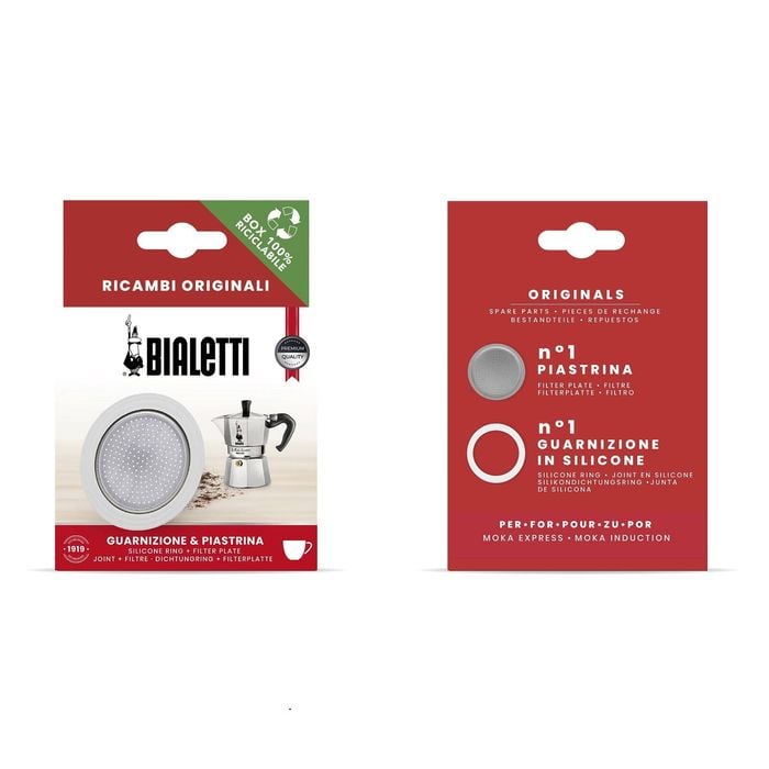 Bialetti Silicone Ring Gasket + Filter Plate For Aluminium Percolator - 6 Cup