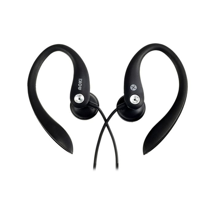 Moki Ear Hooks Sports Music On The Go Earphones 3.5mm Black
