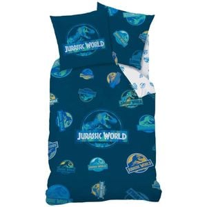 Jurassic World Dinosaur Badges Cotton Quilt Cover Set - Single Bed Size