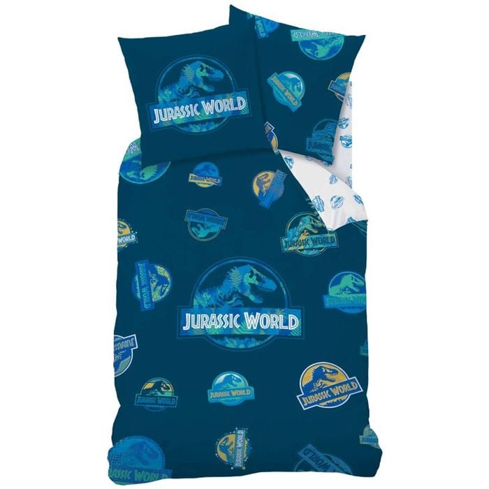 Jurassic World Dinosaur Badges Cotton Quilt Cover Set - Single Bed Size