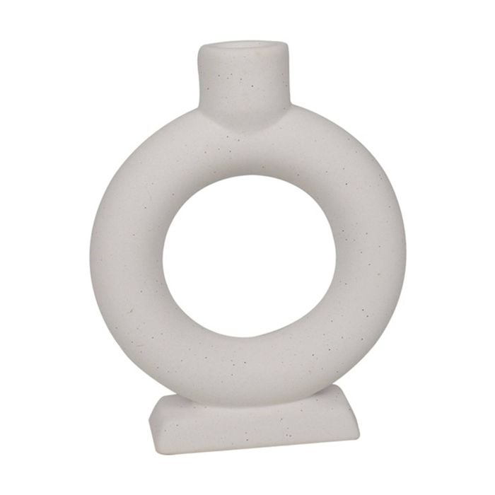 Maine & Crawford Ophelia 17cm Textured Ceramic Flower Vase Home Room Decor White