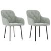 vidaXL 2x Dining Chairs Light Grey Velvet Armchair Kitchen Dining Room Chair