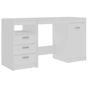 vidaXL Desk White Writing Computer Study Table Workstation