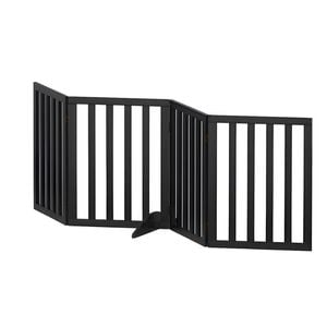 i.Pet Dog Gate Playpen Enclosure 4 Panels Pet Door Fence Wooden Play Pen Stair