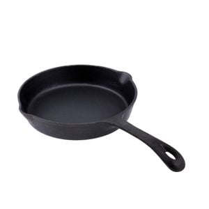 Gourmet Kitchen 20cm Cast Iron Frypan W/ Vegetable Oil Coating Skillet Black