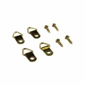 Everhang 6kg Brass Plated Picture Hanging Triangle D-Ring - 4 Pack