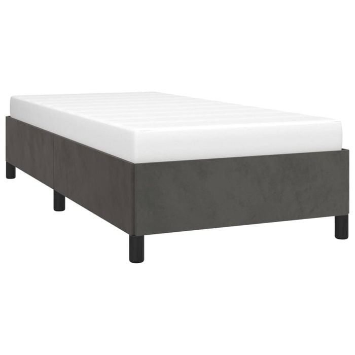 vidaXL Bed Frame Dark Grey 106x203 cm King Single Size Velvet Mattress Platform