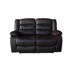 2 Seater Recliner Sofa In Faux Leather Lounge Couch in Black