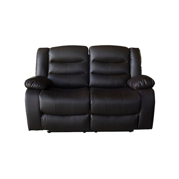 2 Seater Recliner Sofa In Faux Leather Lounge Couch in Black