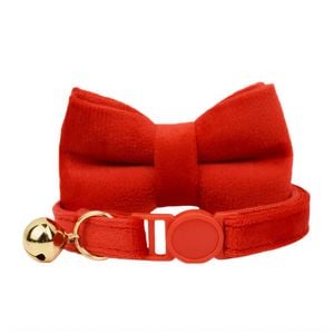 Anypet Small Cat Collar Red Bow with Bell and Durable Safety Buckle