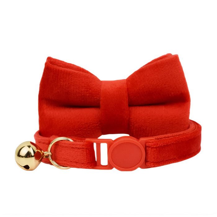 Anypet Small Cat Collar Red Bow with Bell and Durable Safety Buckle