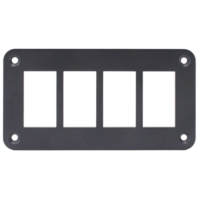 Switch Boss 4 Gang Black Aluminium Rocker Switch Mounting Panel