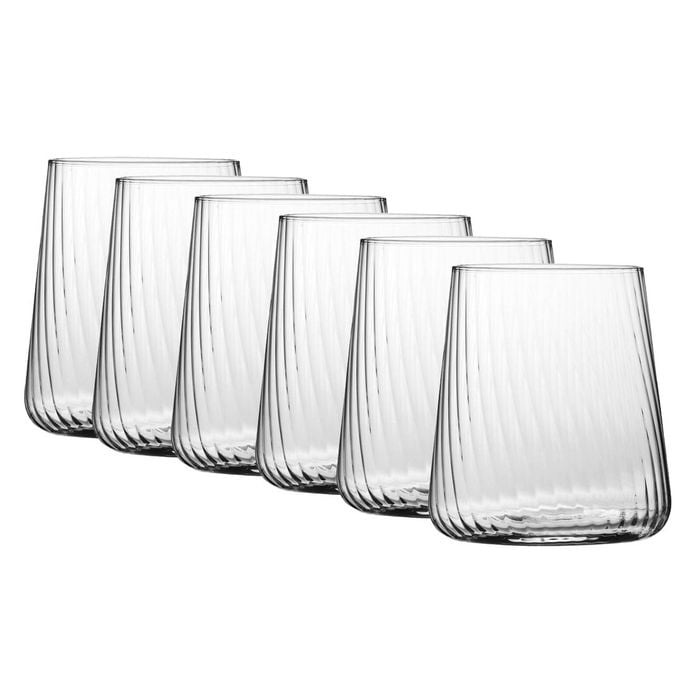 6pc Krosno Tumbler Glasses Soda Lime Glass 430ml Capacity Set