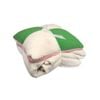Ivory/Green/Pink Sherpa Faux Fur Throw Rug + Square Cushion