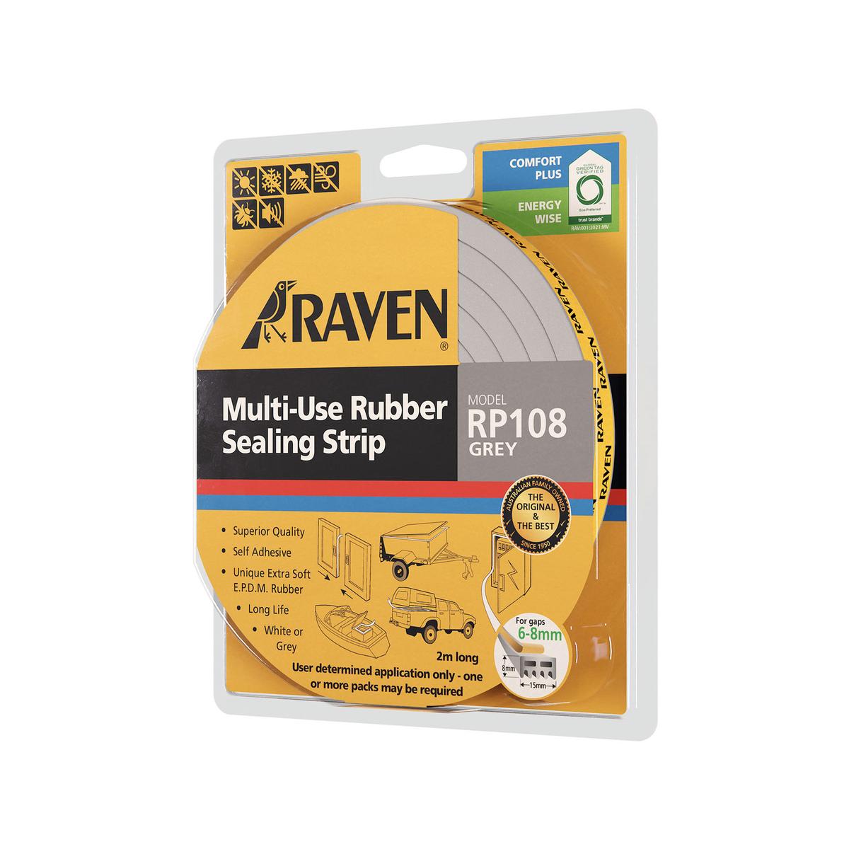 Raven 2000mm Grey RP108 Self Adhesive Weather Strip - Bunnings Australia