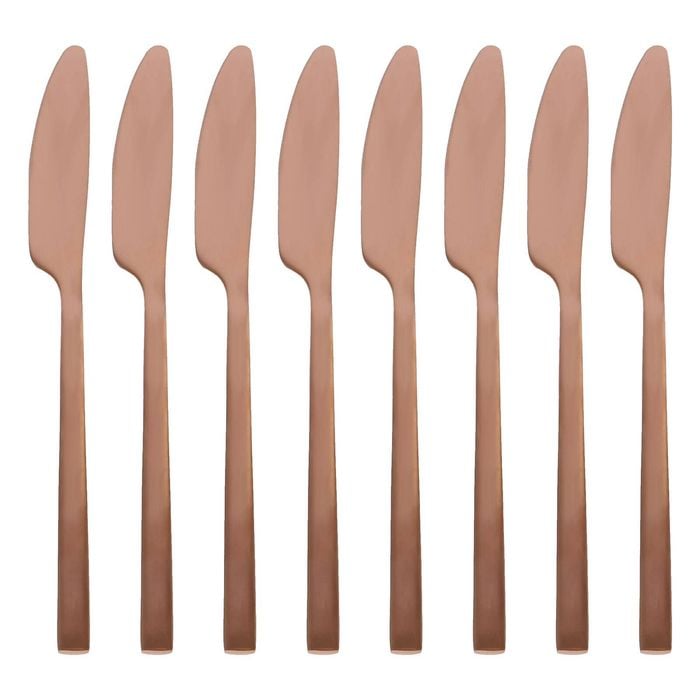Argon Tableware Stainless Steel Dinner Knives - 21cm - 4x Durable Rust Resistant Stainless Steel Dishwasher Safe Flatware Set