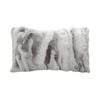 SOGA 30cm Floral Gray Rabbit Fur Throw Pillow