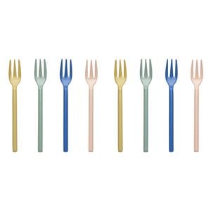 2x 4pc Ecology Stainless Steel/Enamel Apostle Cake Forks 14cm