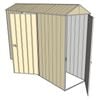 Build-a-Shed 0.8 x 3 x 2.1m Gable Single Hinged Door Shed with Single Hinged Side Door - Cream
