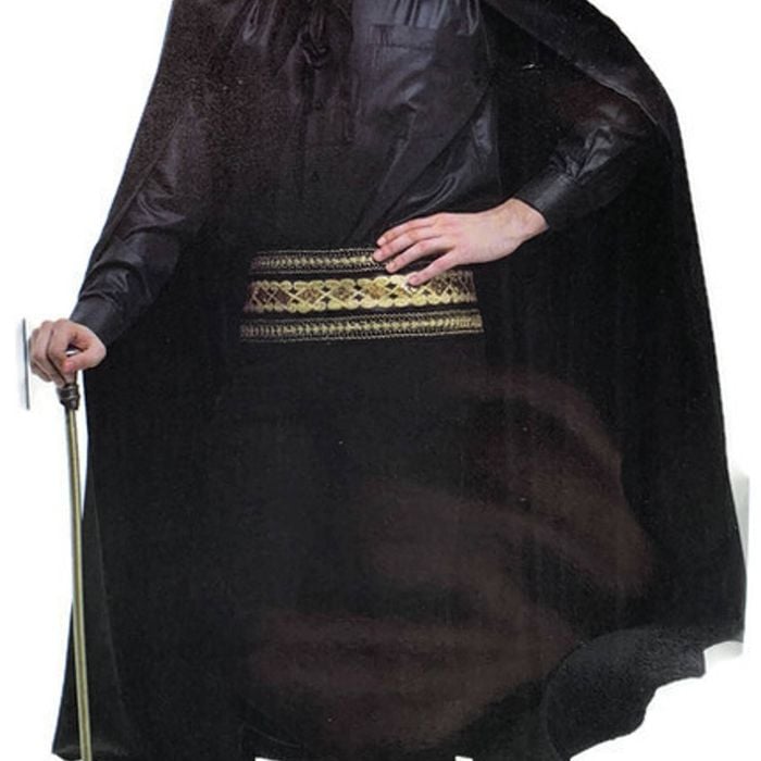 Adult Cape Cloak Collared Robe Halloween Vampire Witch Wizard 140cm Collar Black