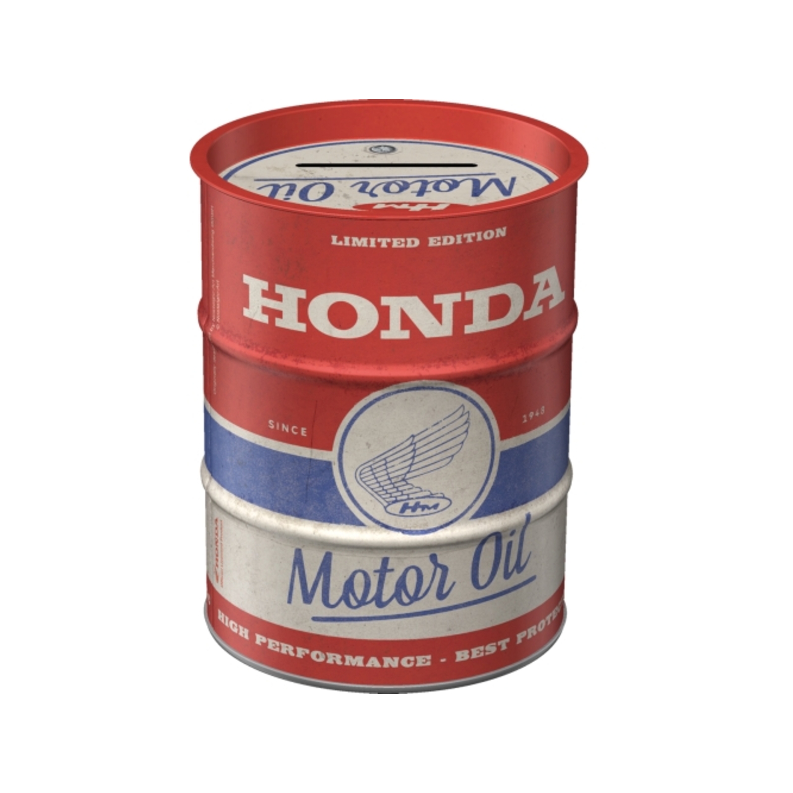 Nostalgic-Art Money Box Oil Barrel Honda MC Motor Oil - Bunnings