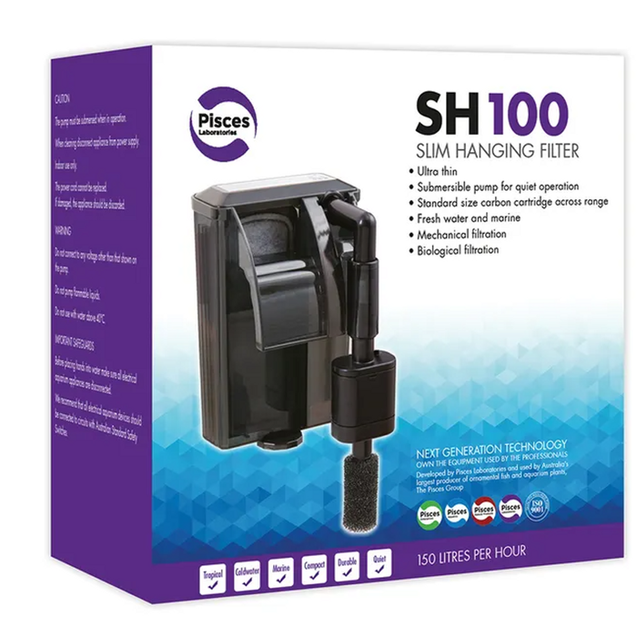 Pisces Aquatics Slim Hanging Filter Sh100 - 150l/h (lab116)