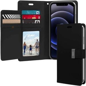 Goospery Rich Diary case for iPhone 15 - Black