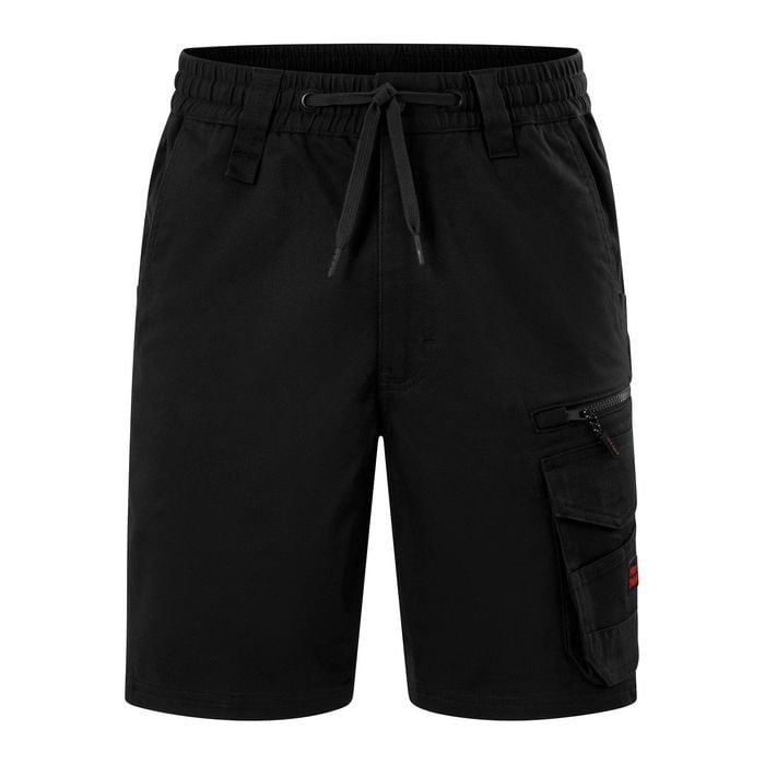 Hard Yakka Men's Black 3056 Raptor Rip Resistant Mid Length Short - Size 97
