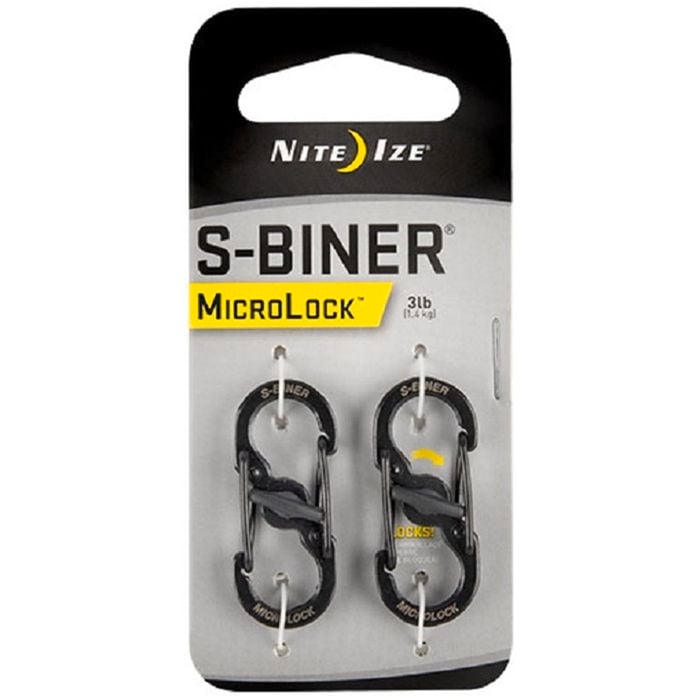 Nite Ize S-Biner MicroLock Black 2pk