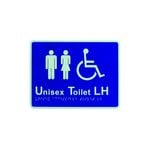 Lockwood Braille Signage Unisex Toilet Left Hand BRS1706L