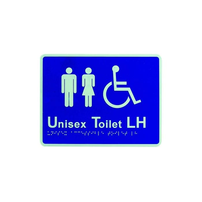 Lockwood Braille Signage Unisex Toilet Left Hand BRS1706L