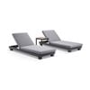 Santorini Sun Lounge Set Side Table Charcoal & Olefin Grey Cushions