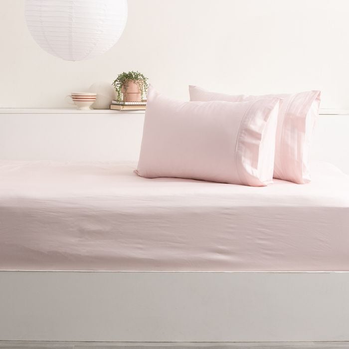 Park Avenue Single 500TC Bamboo Cotton Sheet w/ 2x Pillowcases Peach