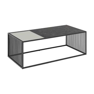 Modern Furniture STRINGTON Rectangular Coffee Table 120cm - Black Marble Effect