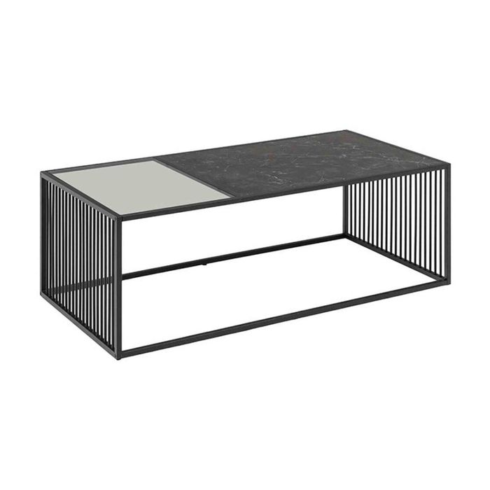 Modern Furniture STRINGTON Rectangular Coffee Table 120cm - Black Marble Effect